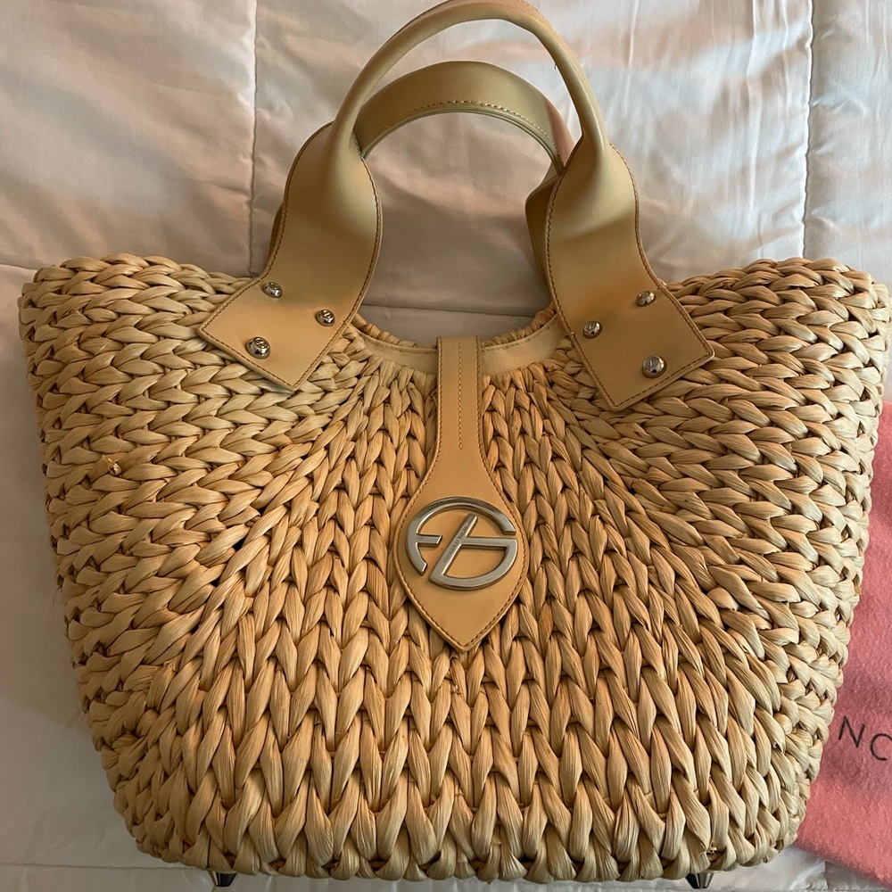 Francisco Biasia Straw Beach Bag - Perfect Condition- Travel and Fun!! Dust bag